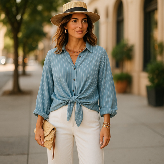 Blue Stripe Long Sleeve Shirt