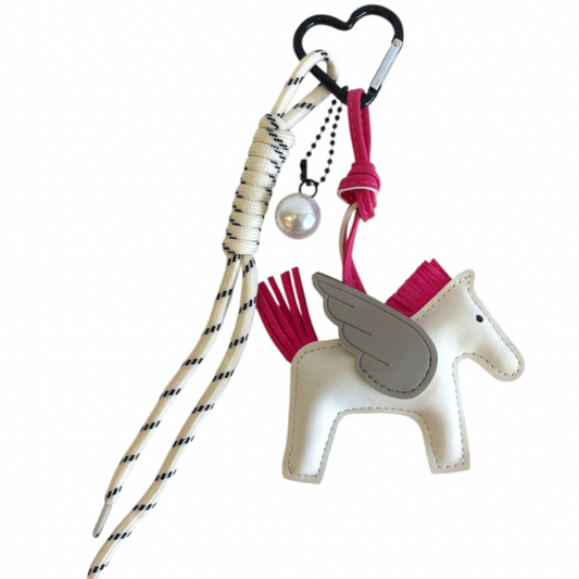 White/Pink Pegasus Bag Charm