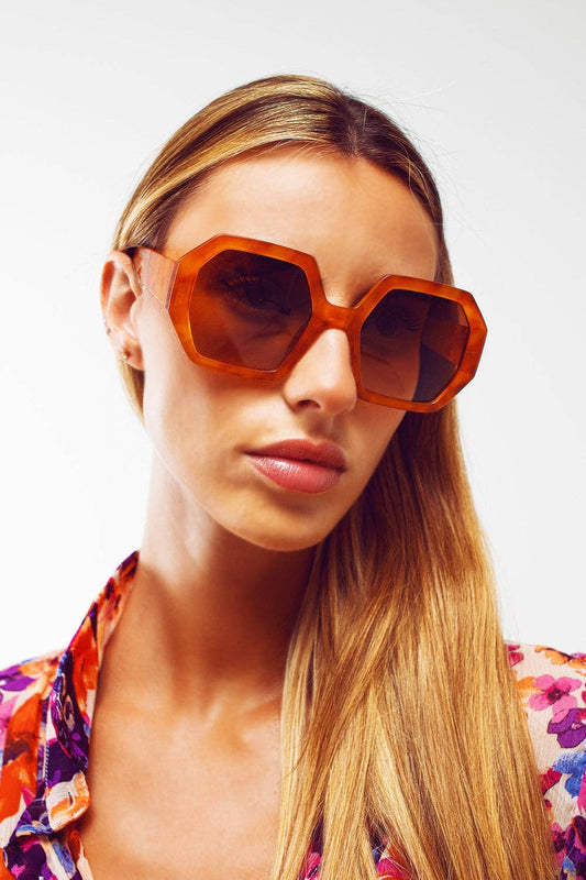 Hexagonal Oversized Sunglasses