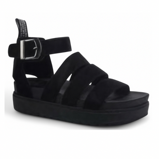Black Chunky Sole Flatform Sandal
