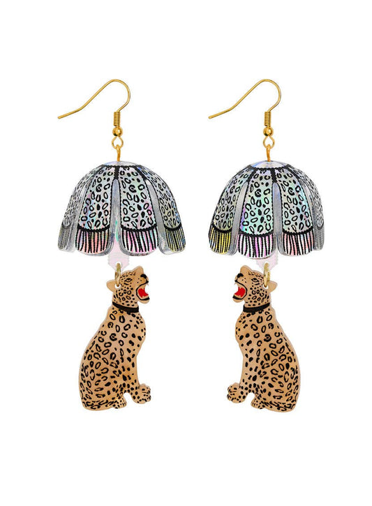 Leopard Lamp Shade Earrings - Iridescent | Tatty Devine