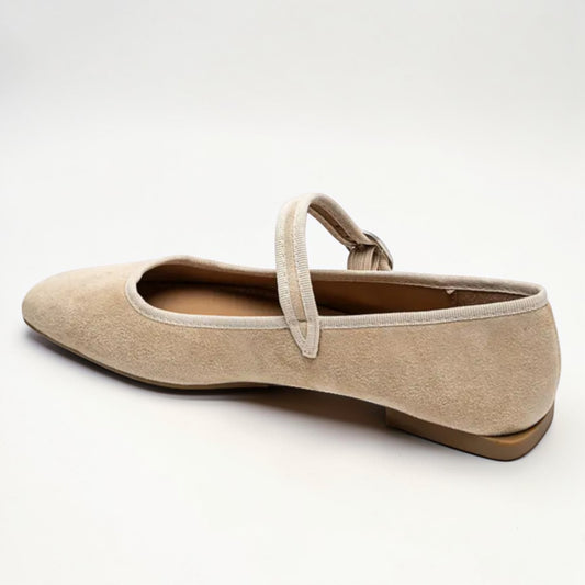 Beige Suedette Ballerina