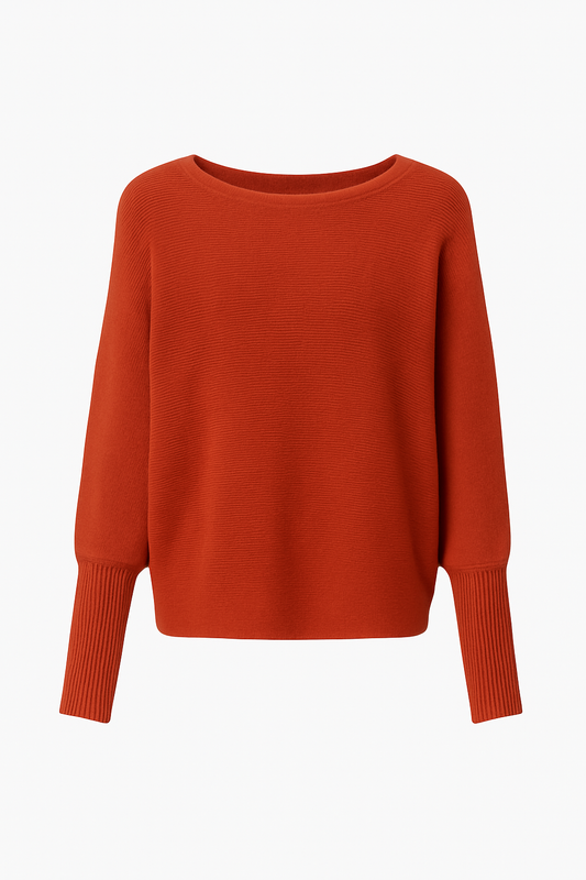 Terracotta Cashmere Blend Batwing Jumper