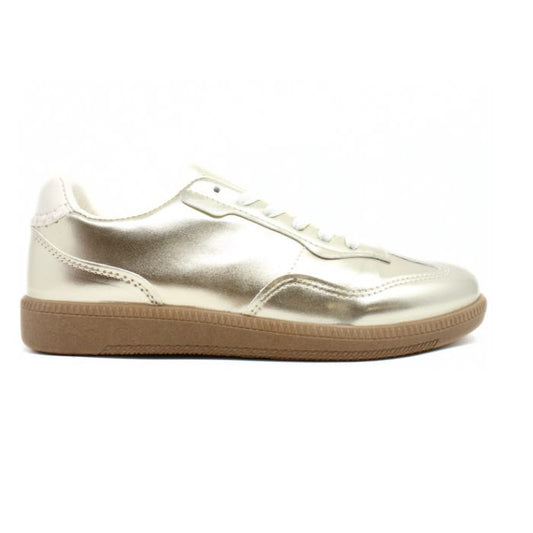 Gold Lace Up Trainer