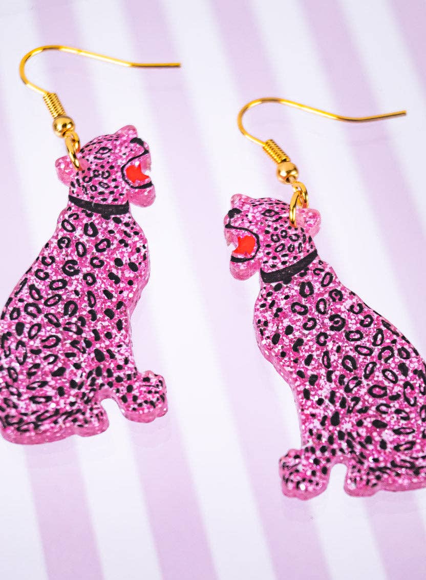 Glitter Leopard Earrings | Tatty Devine