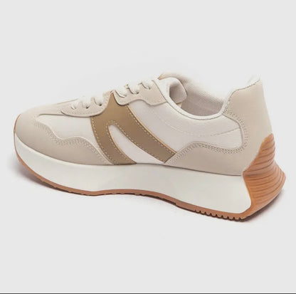 Neutral Mix Lace up Trainers