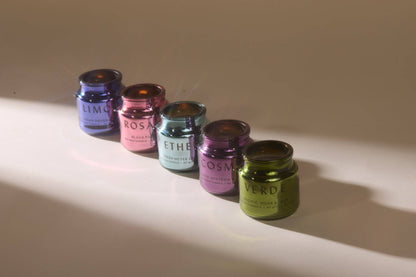 Cosmos Violet Metallic Glass Candle - Wisteria Willow
