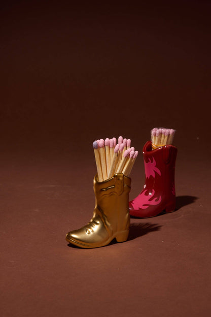 Nashville Ceramic Boot Match Holder (25 Pcs) - Red & Pink