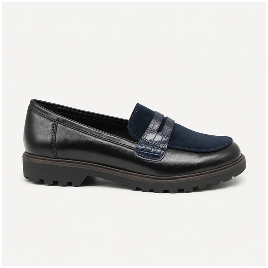 Navy Chunky Sole Loafer