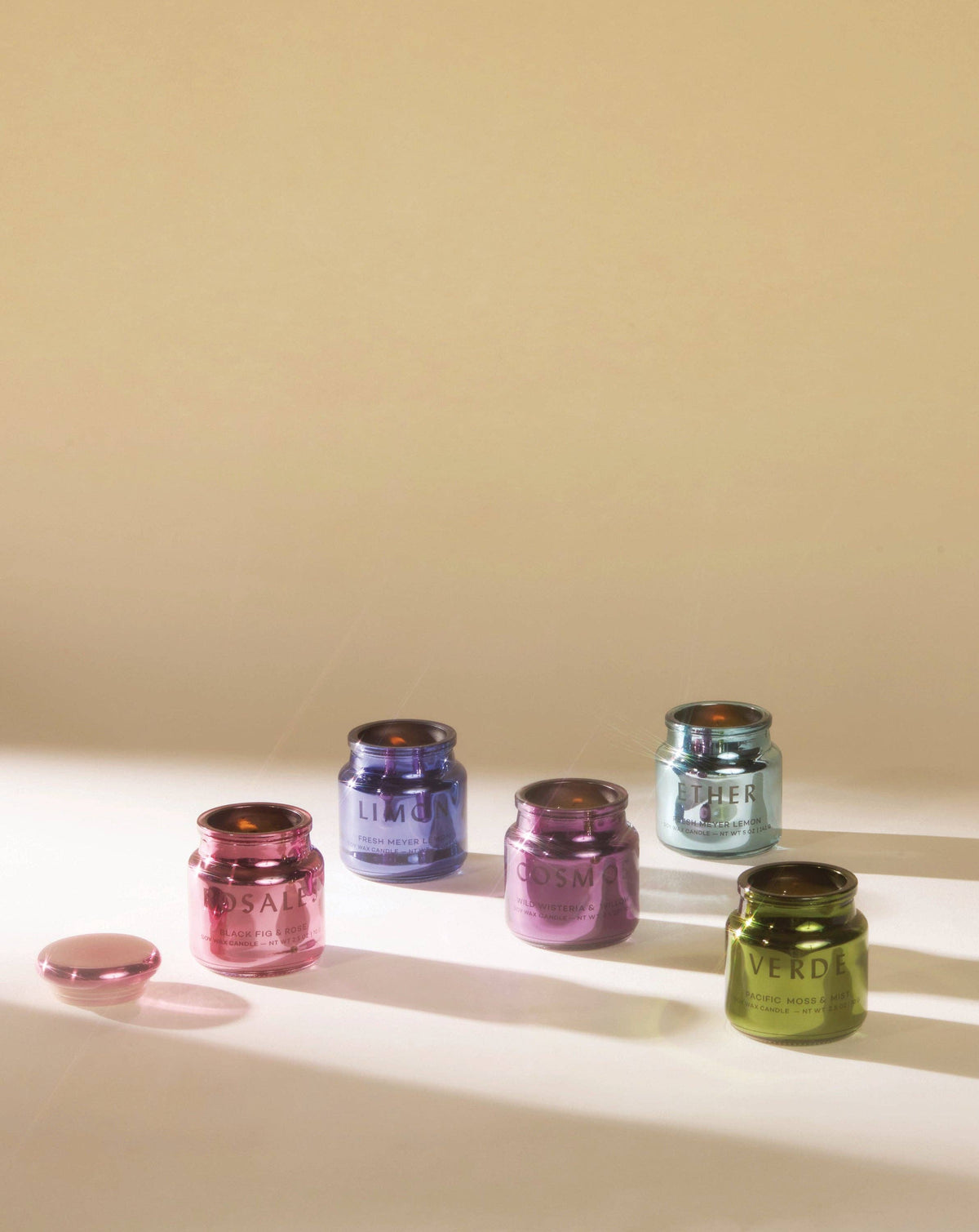 Cosmos Violet Metallic Glass Candle - Wisteria Willow