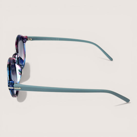 Blue Multi Circular Frame Sunglasses