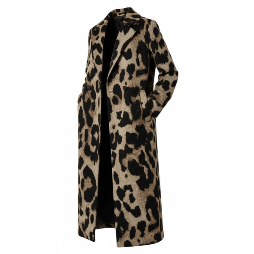 Longline Leopard Coat