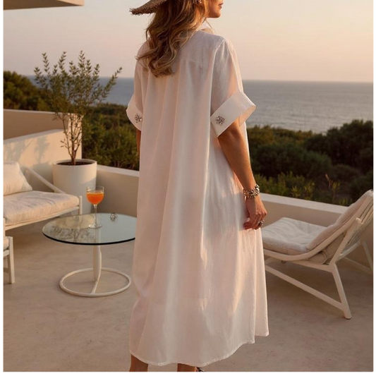 Diamante Oversized Midaxi Shirt Dress
