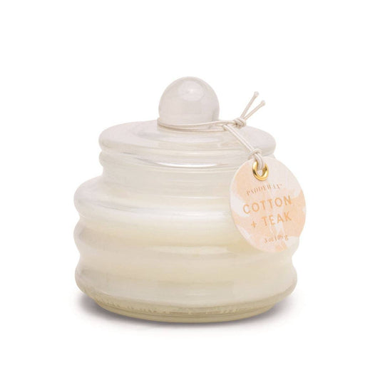 Paddywax Beam Glass Candle - Ivory - Cotton & Teak