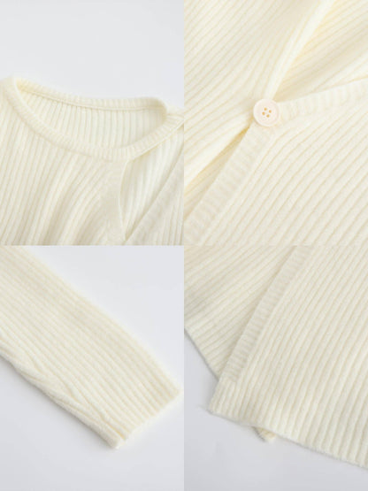 Cream Crossover Ribbed Knit Jumper