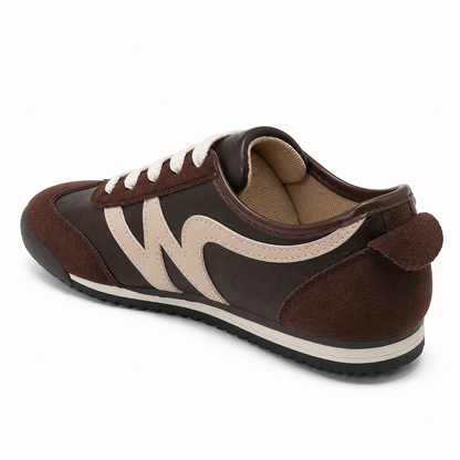Brown and Cream Retro Trainers
