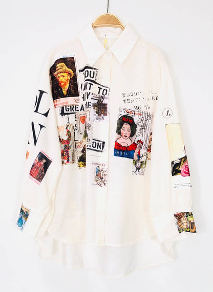 Cream Tarot Printed Shirt