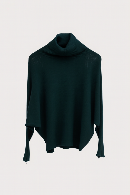 Teal Cashmere Blend Turtle neck Sweater