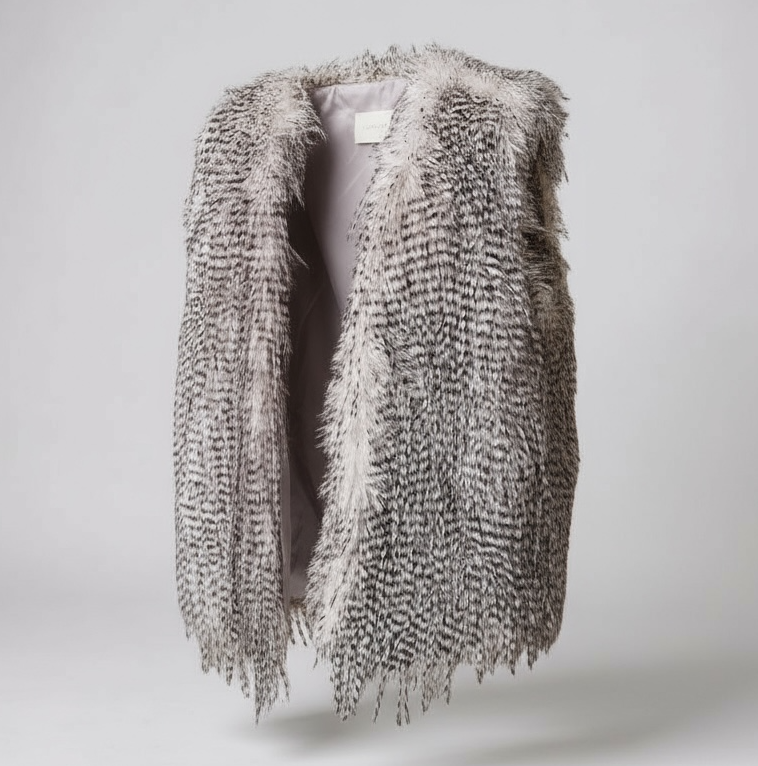 Taupe Mix Faux Fur Gilet