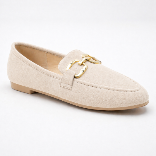 Beige Suedette Comfort Sole Loafer