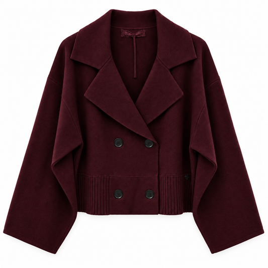 Bordeaux Double Breasted Cardi