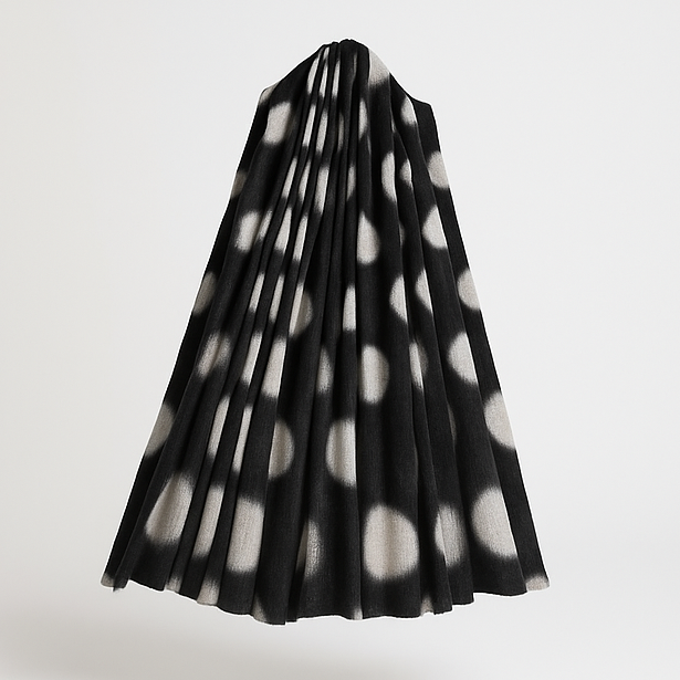 Black Cream Spot Scarf