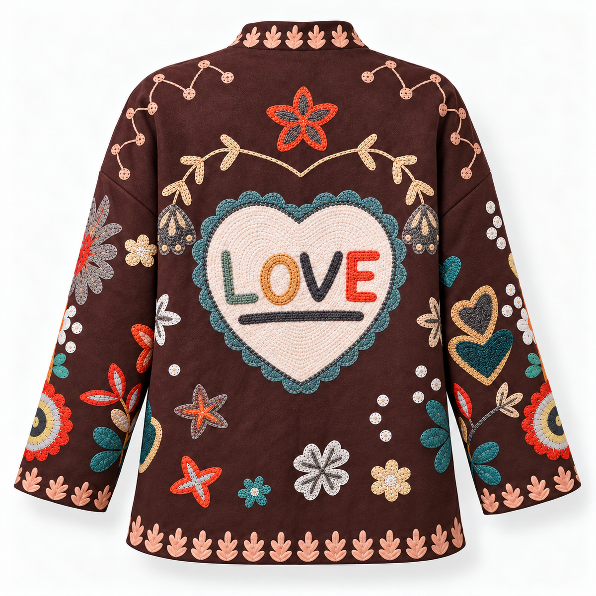 Faux Suede Printed Jacket