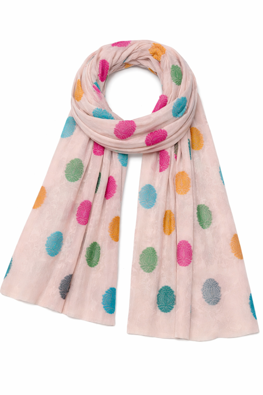 Damask Print Jacquard Scarf