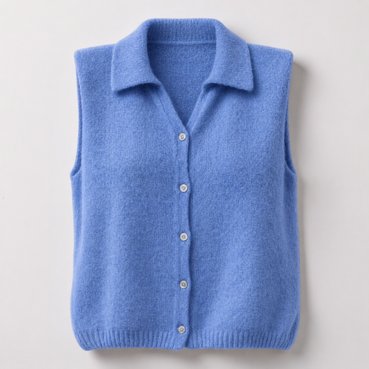 Cornflower Blue Button Tank Top