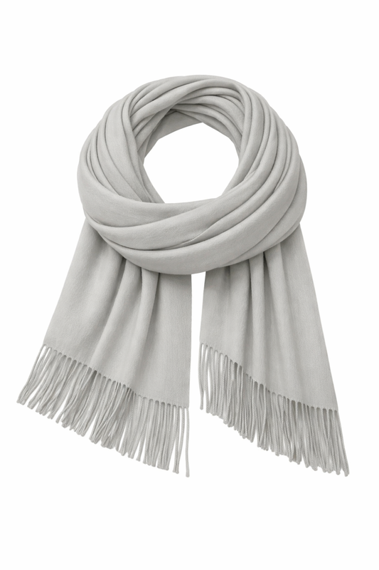 Oyster Grey Large Pashmina Style Scarf