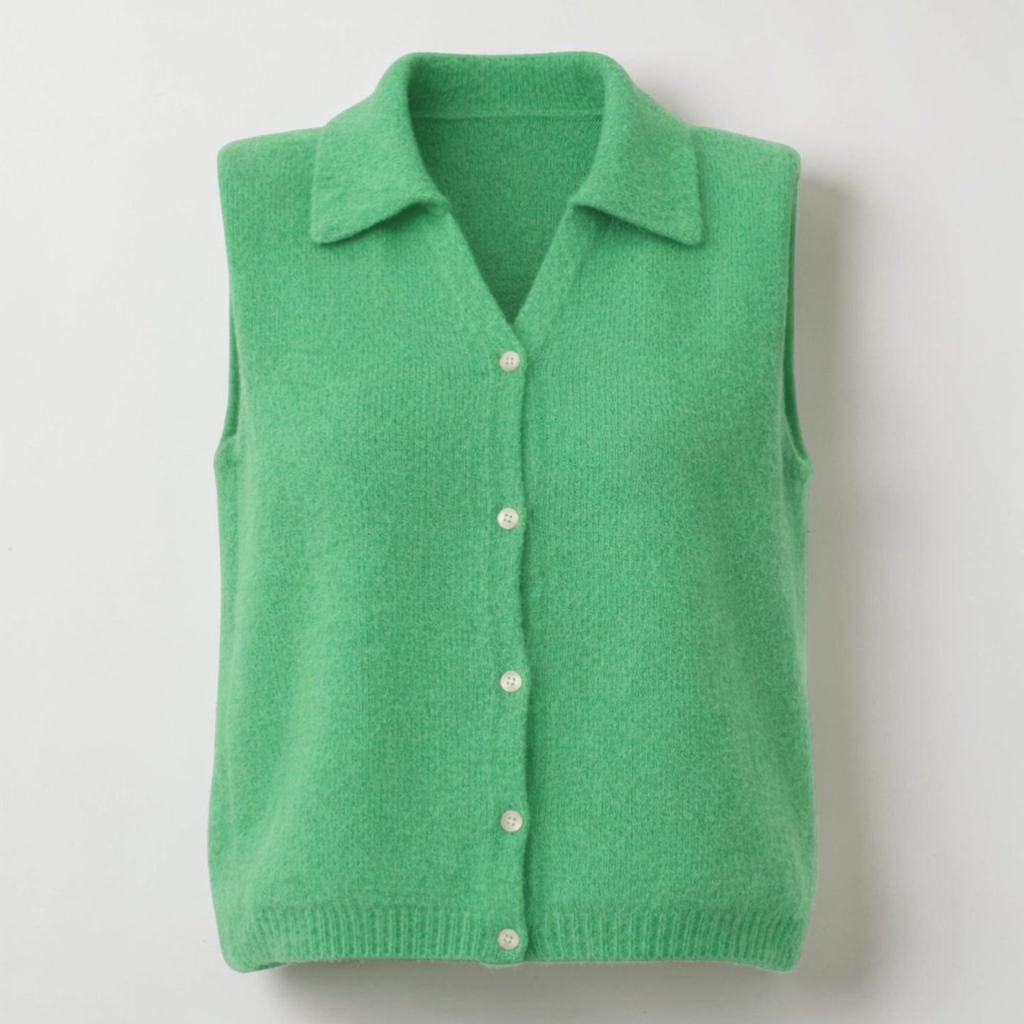 Bright Green Button Tank Top