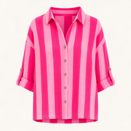 Pink Stripe Cotton Shirt