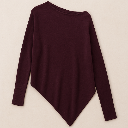 Aubergine Asymmetric Slouch Jumper