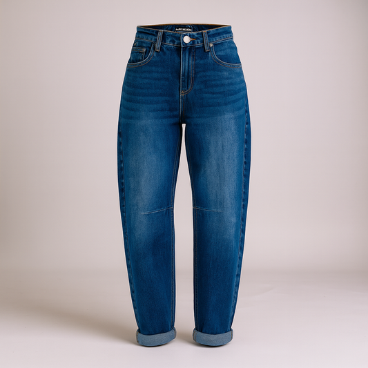 Denim Stretch Barrel Leg Jeans