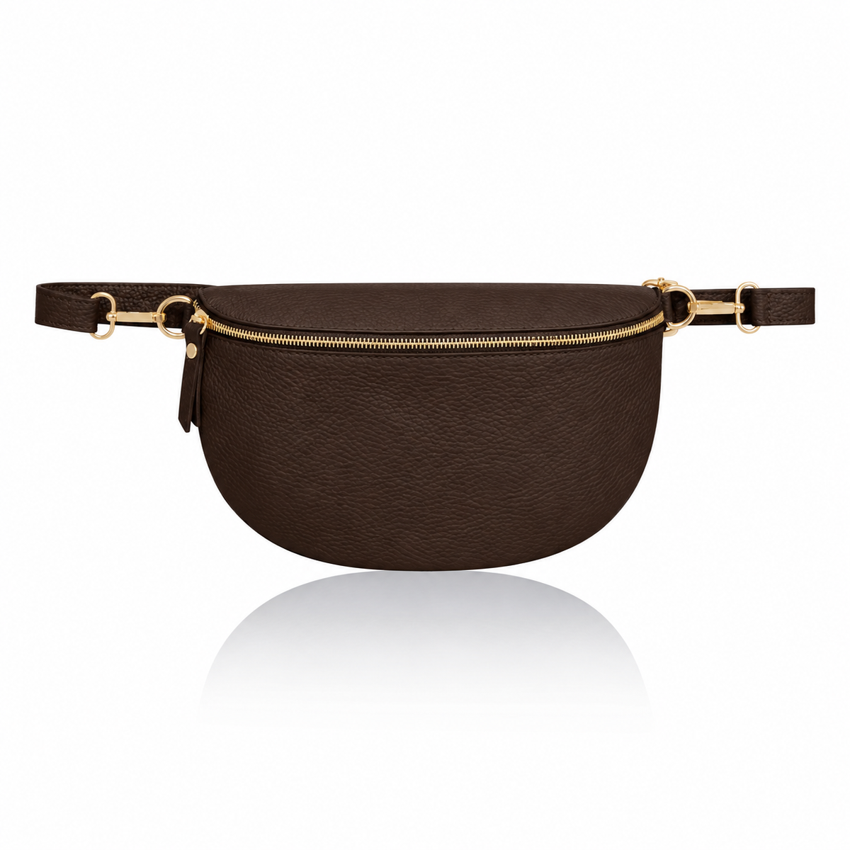 Dark Brown Large Leather Cross Body Bag