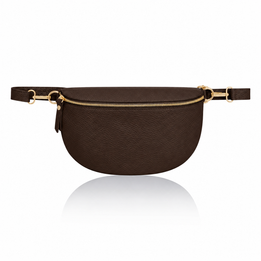 Dark Brown Large Leather Cross Body Bag
