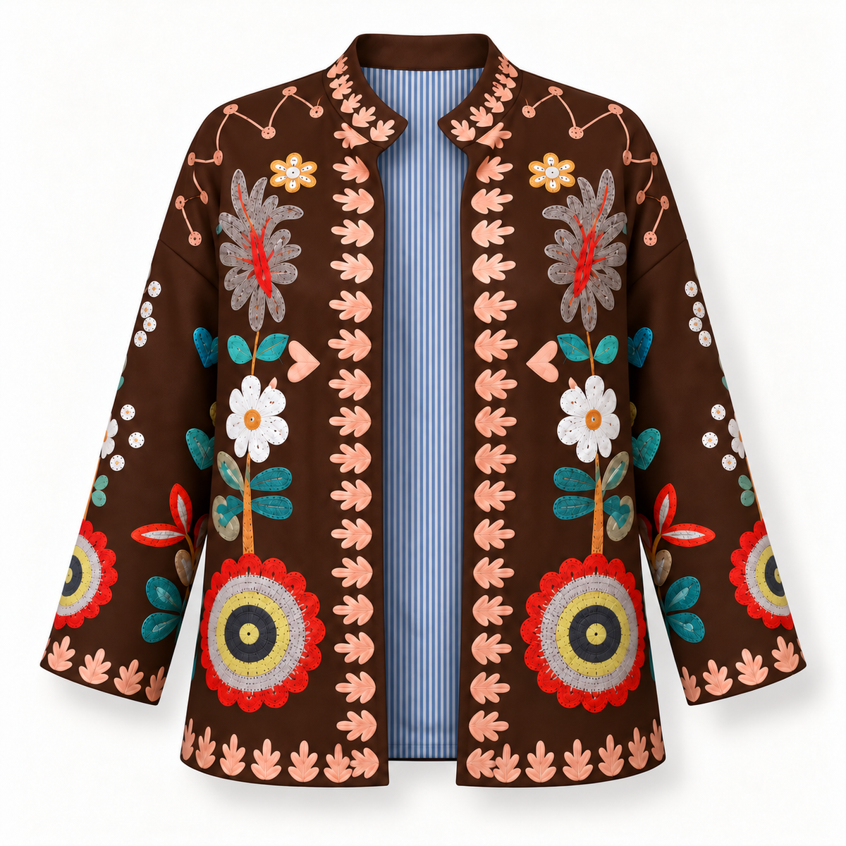 Faux Suede Printed Jacket