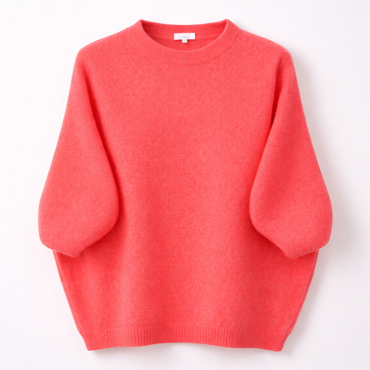 Coral Baby Alpaca 3/4 Sleeve Jumper