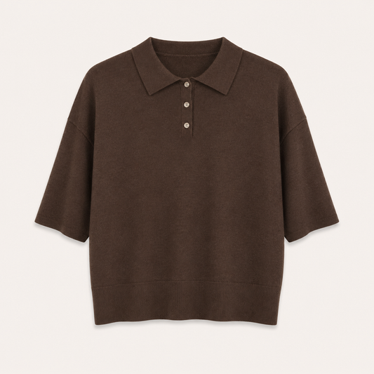 Brown Knitted Polo