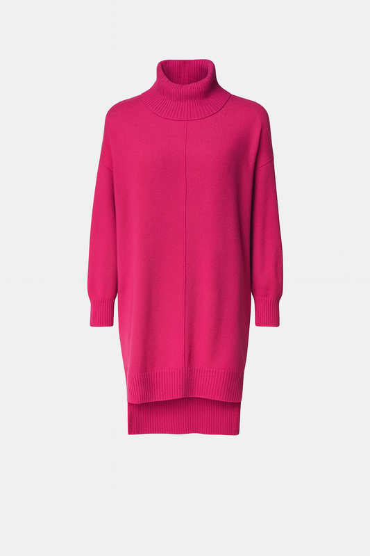 Magenta Turtle Neck Sweater Dress