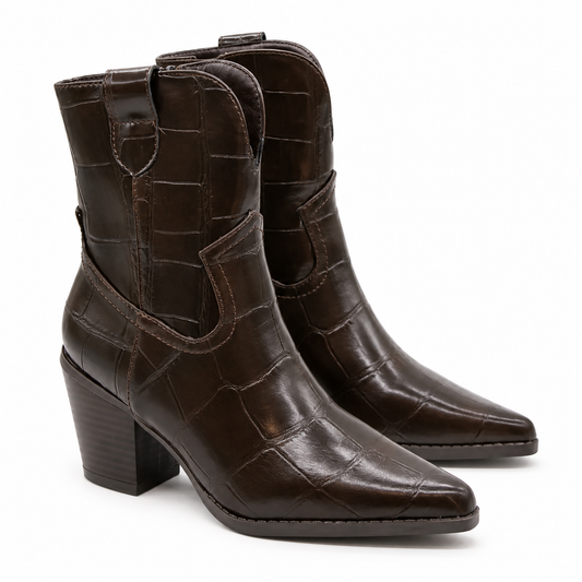 Brown Croc Western Boot