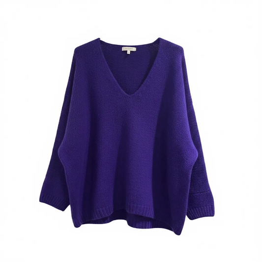 Purple Mohair Mix Slouchy Jumper