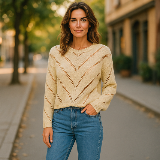 Chevron Openwork Jumper
