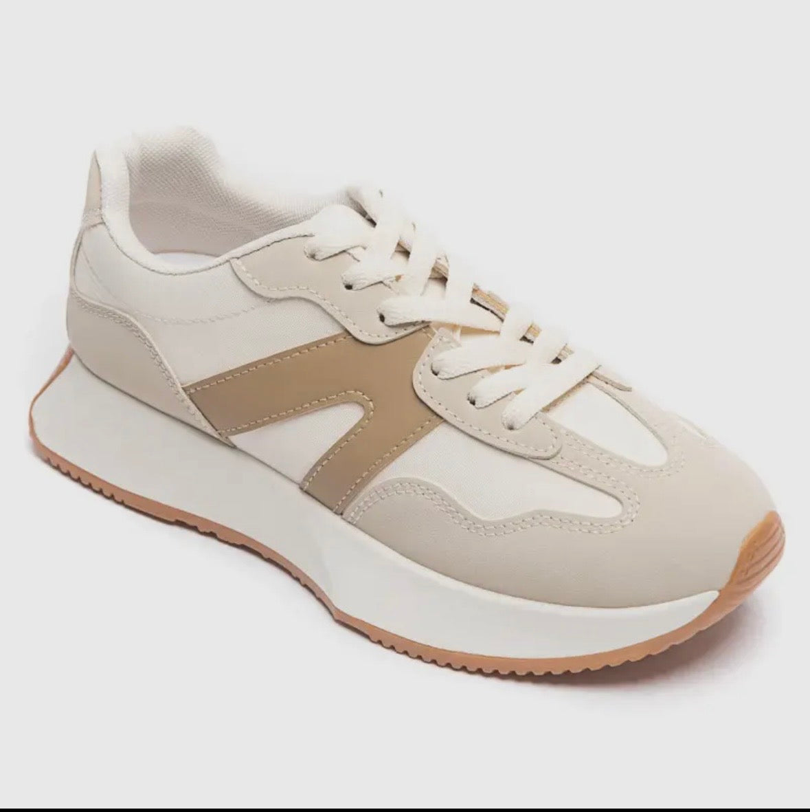 Neutral Mix Lace up Trainers