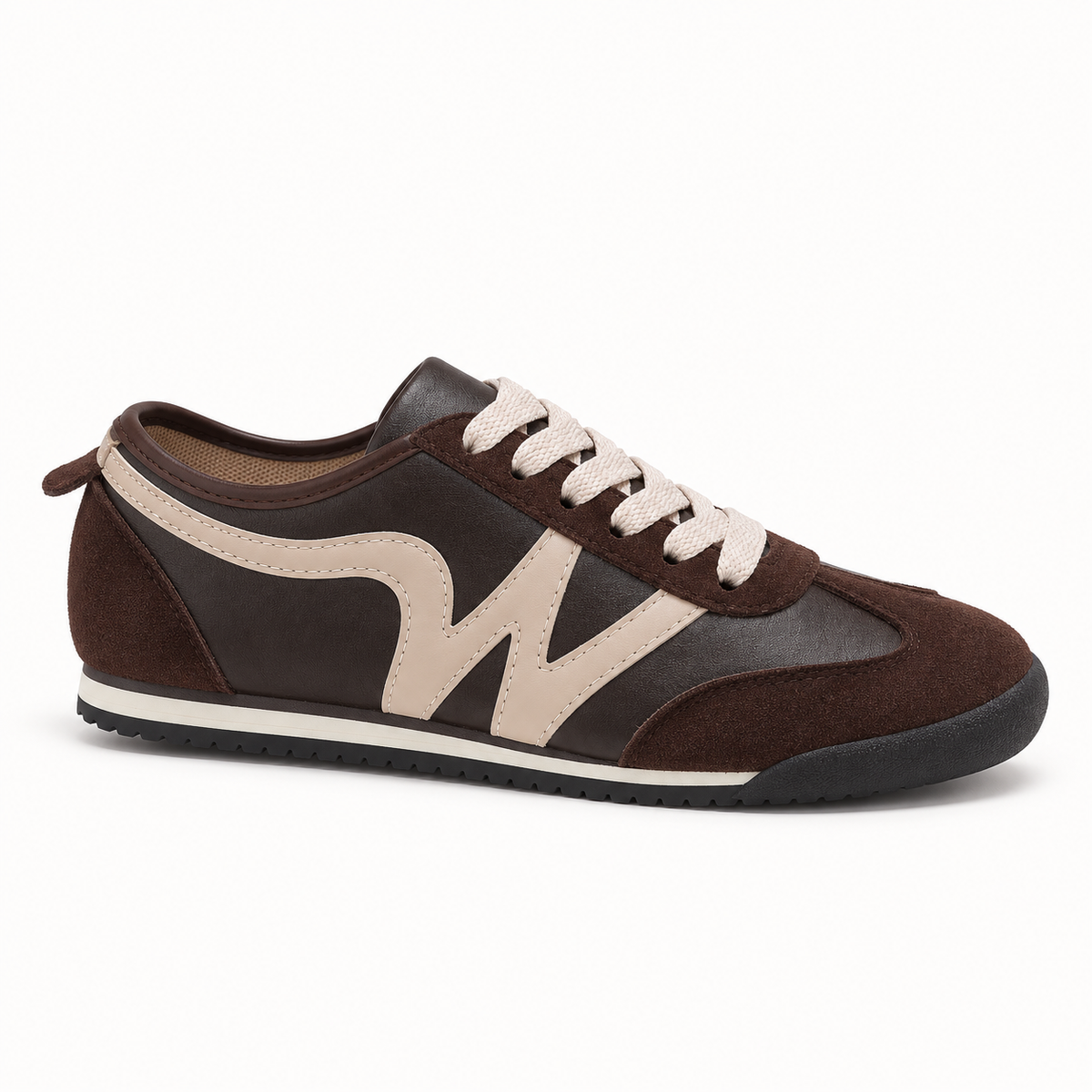 Brown and Cream Retro Trainers