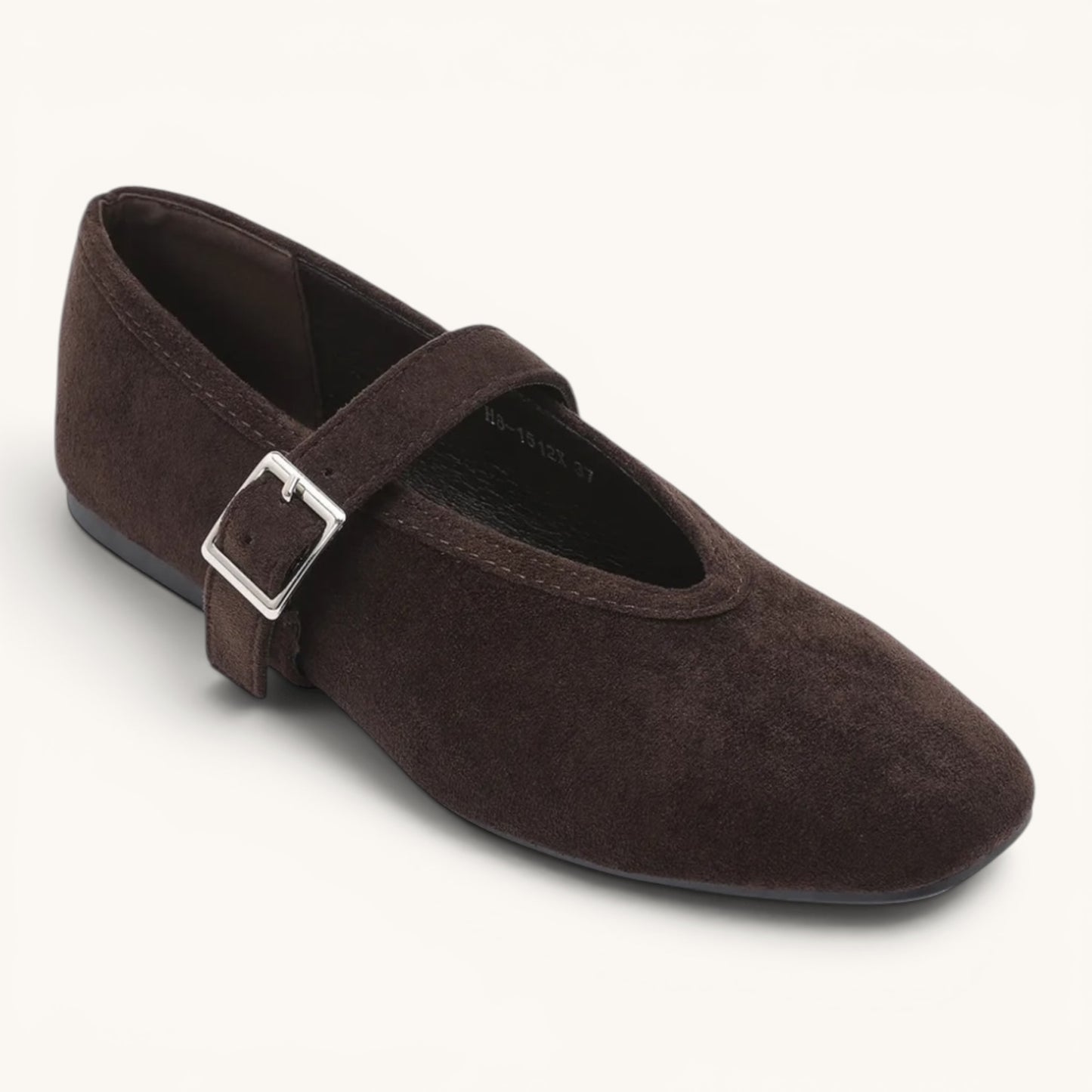 Feather & Sole brown faux suede ballerina flat with a padded inner and flexible sole.
