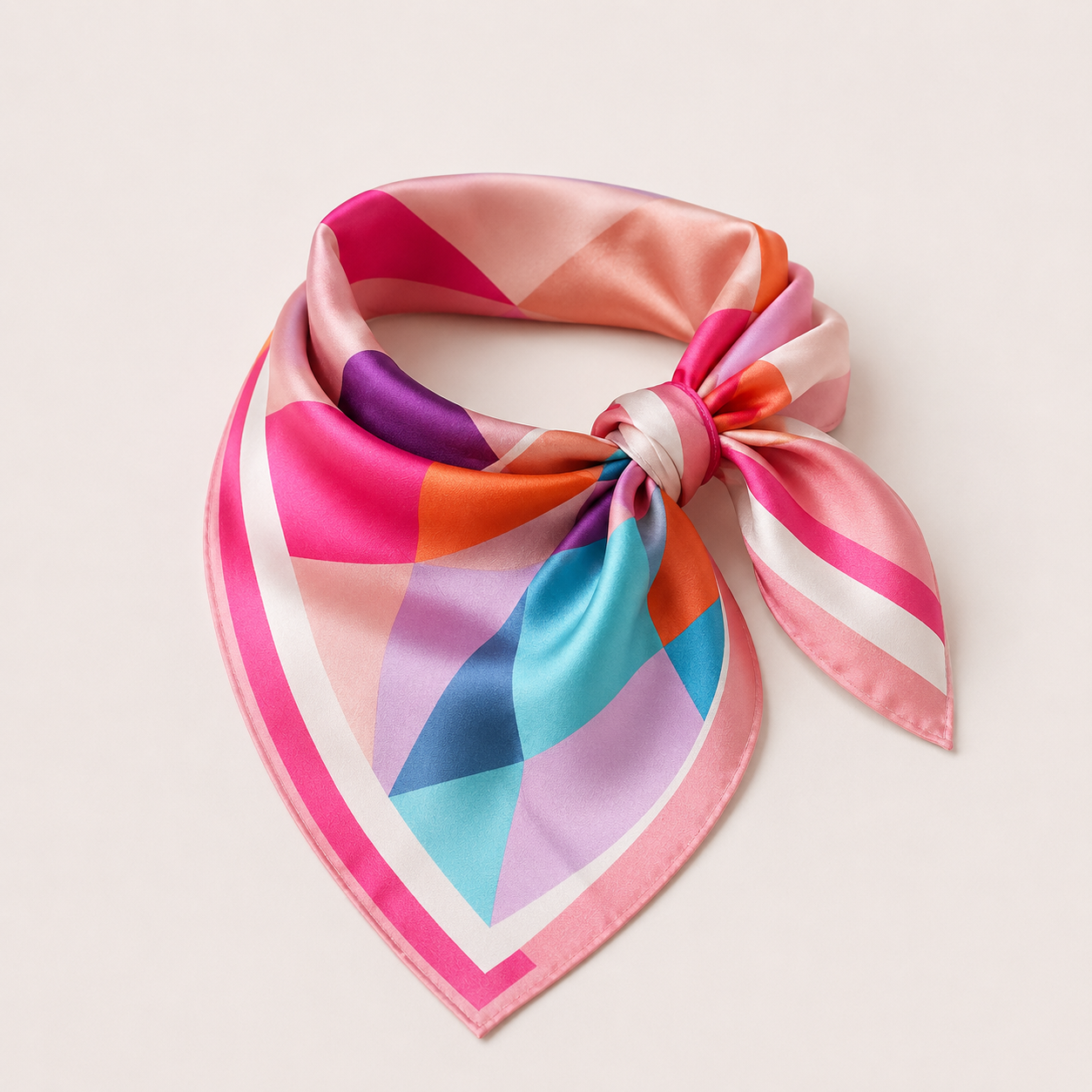 Pink Geo Neck Scarf