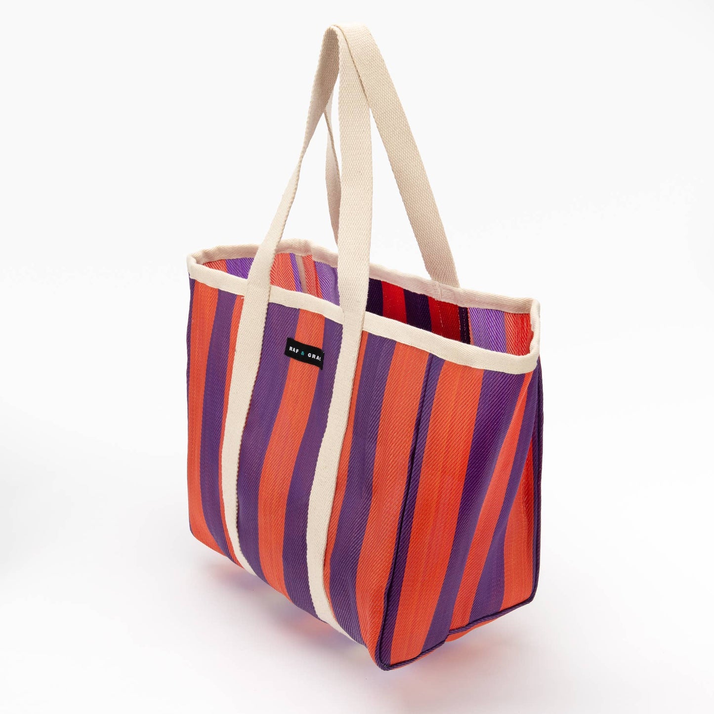 Purple/Orange Striped Beach/Tote Bag
