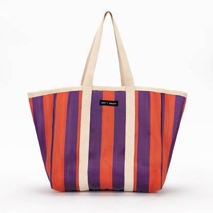 Purple/Orange Striped Beach/Tote Bag