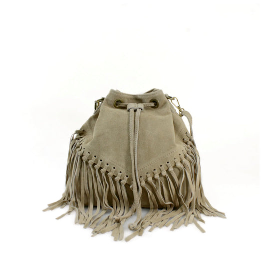 Suede Tassel Bucket Bag